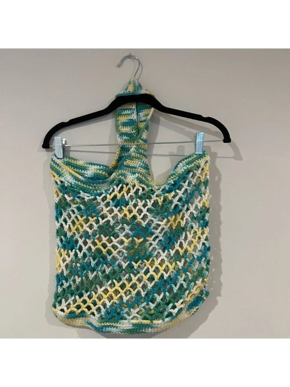 Boho Slouchy Multicolor Loose Open Knit Crochet Hobo Bag
